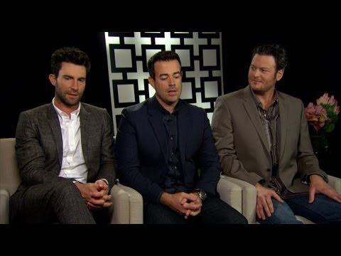 Adam Levine, Blake Shelton and Carson Daly on 