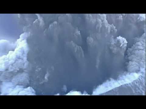 Spectacular footage from above the volcanic crater