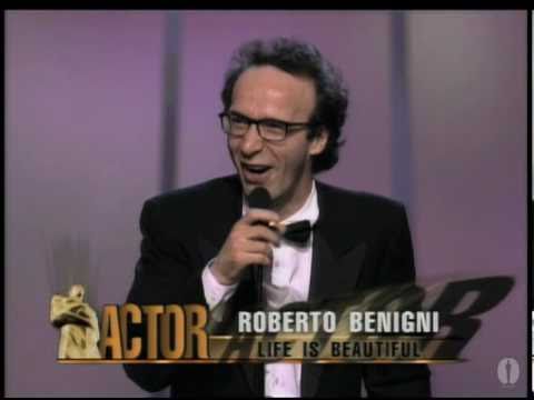 Roberto Benigni winning Best Actor