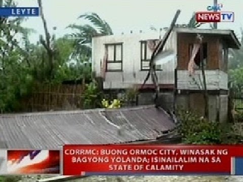 NTVL: CDRRMC: Buong Ormoc City, winasak ng Bagyong Yolanda