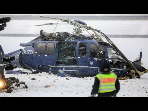 Berlin police helicopter collision caught on film