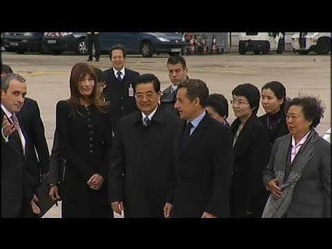 Arrivée en France du président Hu Jintao