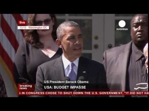 Obama on US govt shutdown over Obamacare (recorded live feed)