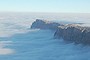 Fog fills the Grand Canyon.