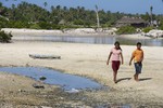 File -  Island Nation of Kiribati Affected by Climate Change in this low-lying land. Locals in Tebikenikora, a village in the Pacific island nation of Kiribati.