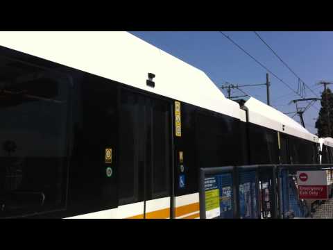 Metro Blue Line arriving Northbound at Rosa Parks/Willowbrook (Imperial/Wilmington) 7/14/2013