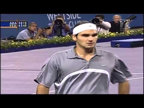 Atp Finals Houston 2003 - Roger Federer vs Andre Agassi HIGHLIGHTS