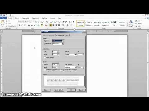 MLA Format Setup in Word 2010