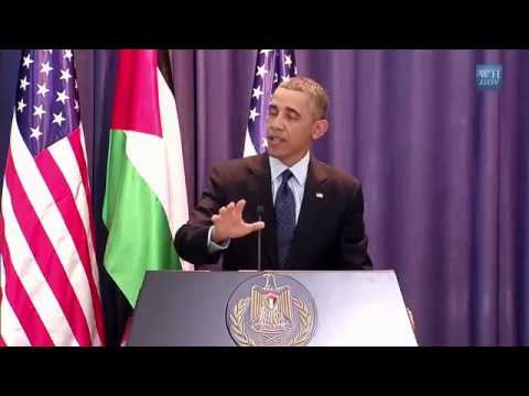 Barack Obama Speech with President Mahmoud Abbas of the Palestinian Authority in Palestine