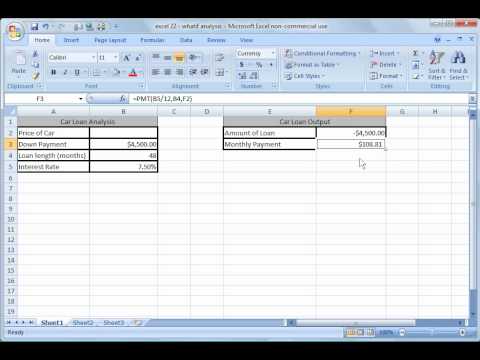 Excel 2007 Tutorial 22: What if analysis (Goal seek)