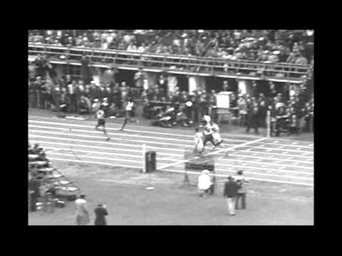 HELSINKI 1952 400m GEORGE RHODEN (Amateur Footage)