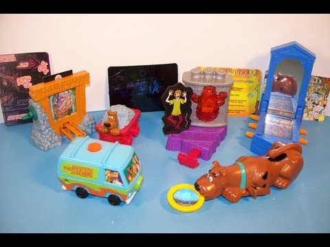 2003 SCOOBY-DOO 2 MONSTERS UNLEASHED SET OF 5 BURGER KING KID'S MEAL MOVIE TOY'S VIDEO REVIEW