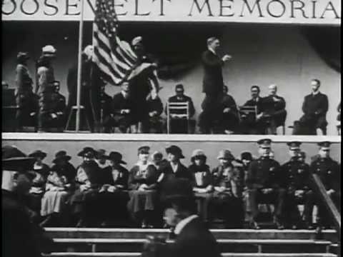 RMA Flag Service on the Steps of New York Public Library, 1919