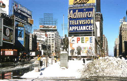 NYC - 1961 - snow inTimes Sq by petespix75