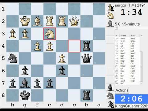 Chess World.net: LIVE Blitz #1324 vs sergor (FM) (2191) - Benkö gambit (A57) Scalp Alert!