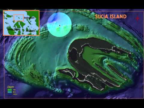 Bathymetry map of Sucia Island area, including sand wave fields