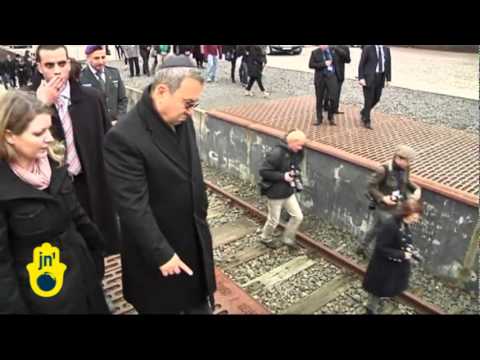 Ehud Barak at Berlin Holocaust Memorial: Israel's Defence Minister and Wife at Gleis 17 Memorial