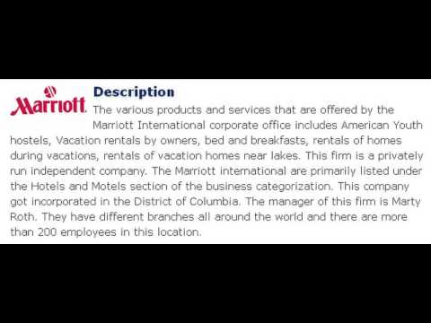 Marriott International Inc­ Corporate Office Contact Information