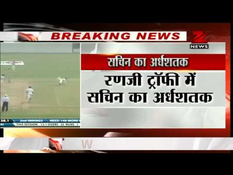 Mumbai vs Haryana: Sachin slams fifty in Ranji Trophy