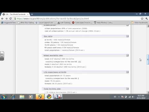 How to find Country Stats using CIA World Fact Book