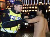 Naked protests Nobel prize