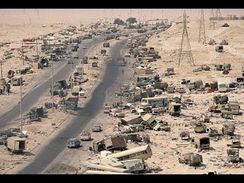 1991 Highway of Death Bombed by Allied Bombers during Gulf War