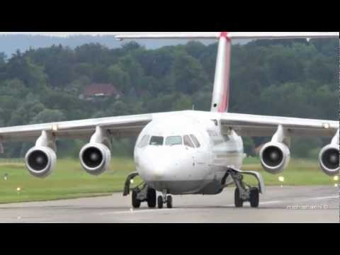 Avro Regional Jet RJ85 Take Off at Airport Bern-Belp