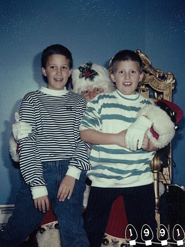 1991 ... Martin looks like he inherited Mike's top he wore with Santa a year ago. Picture: M...