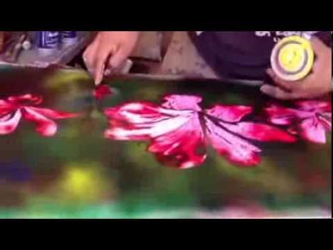 Flowers spray paint art