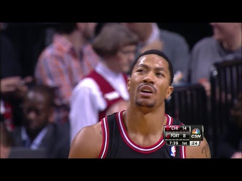 Derrick Rose Full Highlights at Trail Blazers (2013.11.22) - 20 Points, Knee Injury