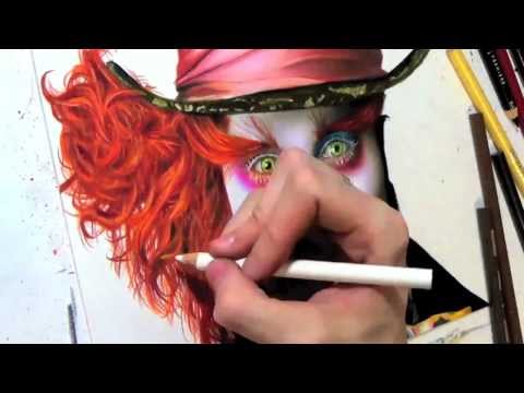 Drawing Johnny Depp as the Mad Hatter