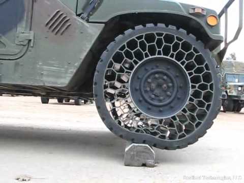 Airless tire test Humvee vs Hummer