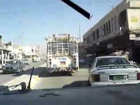 Humvee Traffic Driving in Baghdad