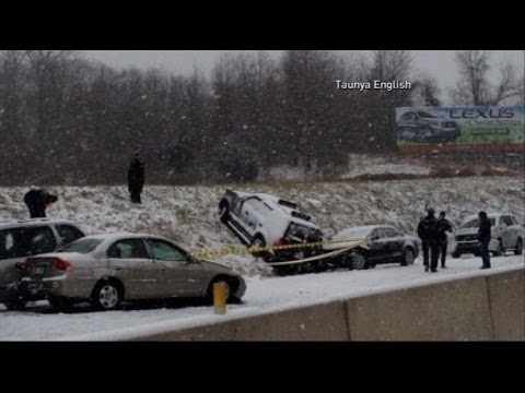 Wintery Weather Causes Pileups on US Highways