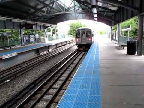 CTA Purple Line train to Linden departs Davis station