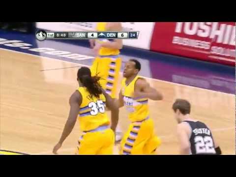 Denver Nuggets - all dunks vs Spurs (4 dunks by Andre Iguodala) full highlights 12/18/2012