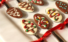 Christmas chocolate spoons