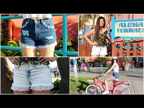 DIY Lace Trim Denim shorts + How I wear them! (BuyorDIY)