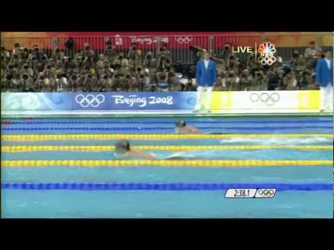 Michael Phelps 1st Gold 2008 Beijing Olympics Swimming Men's 400m Medley