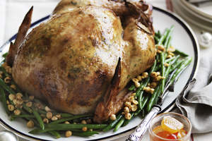 Roast turkey with ricotta stuffing.