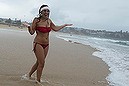 English backpacker Katy Richards 24 go for a swim on Bondi Beach on Christmas Day. Tuesday 25th December 2012. Photograph by James Brickwood. SMH NEWS 121225