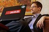 No regrets: Edward Snowden in a Moscow hotel room in December, 2013.