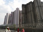 Flats-buildings under construction-real estate-property-India.