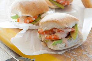 Hayden Quinn's prawn and avocado rolls.