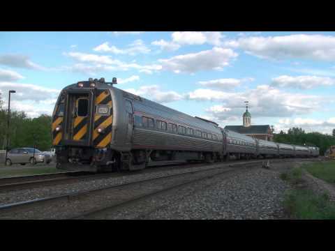 AMTK#56 with cab control car 9647 leading White River Junction 18 May 2013