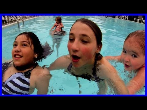 Kids Swim in The Swimming Pool - Girls Underwater Having Fun - Monster High Homemade Bed