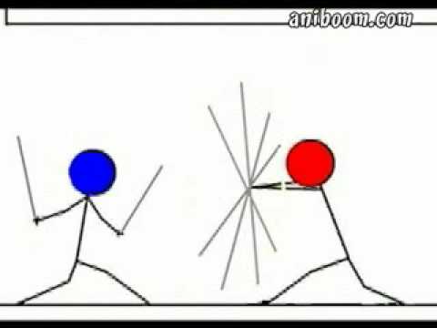 Stick Fight (Red versus Blue) - Cool Animation by Michael Lubin