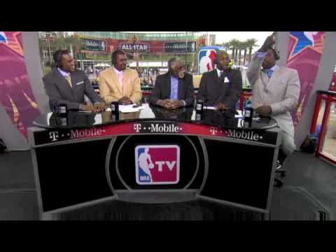 Bill Russell talks with NBA TV crew