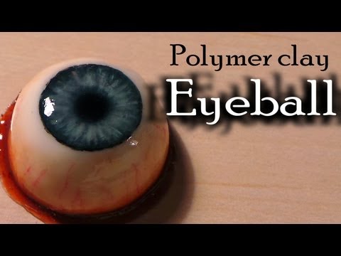 Halloween; Polymer clay eyeball (bloody eye ring)