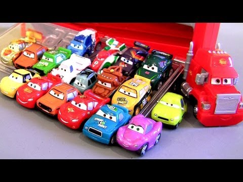 Mack Transporter Rolling Display Case Micro Drifters CARS 2 Storage Truck Display 18 cars Disney